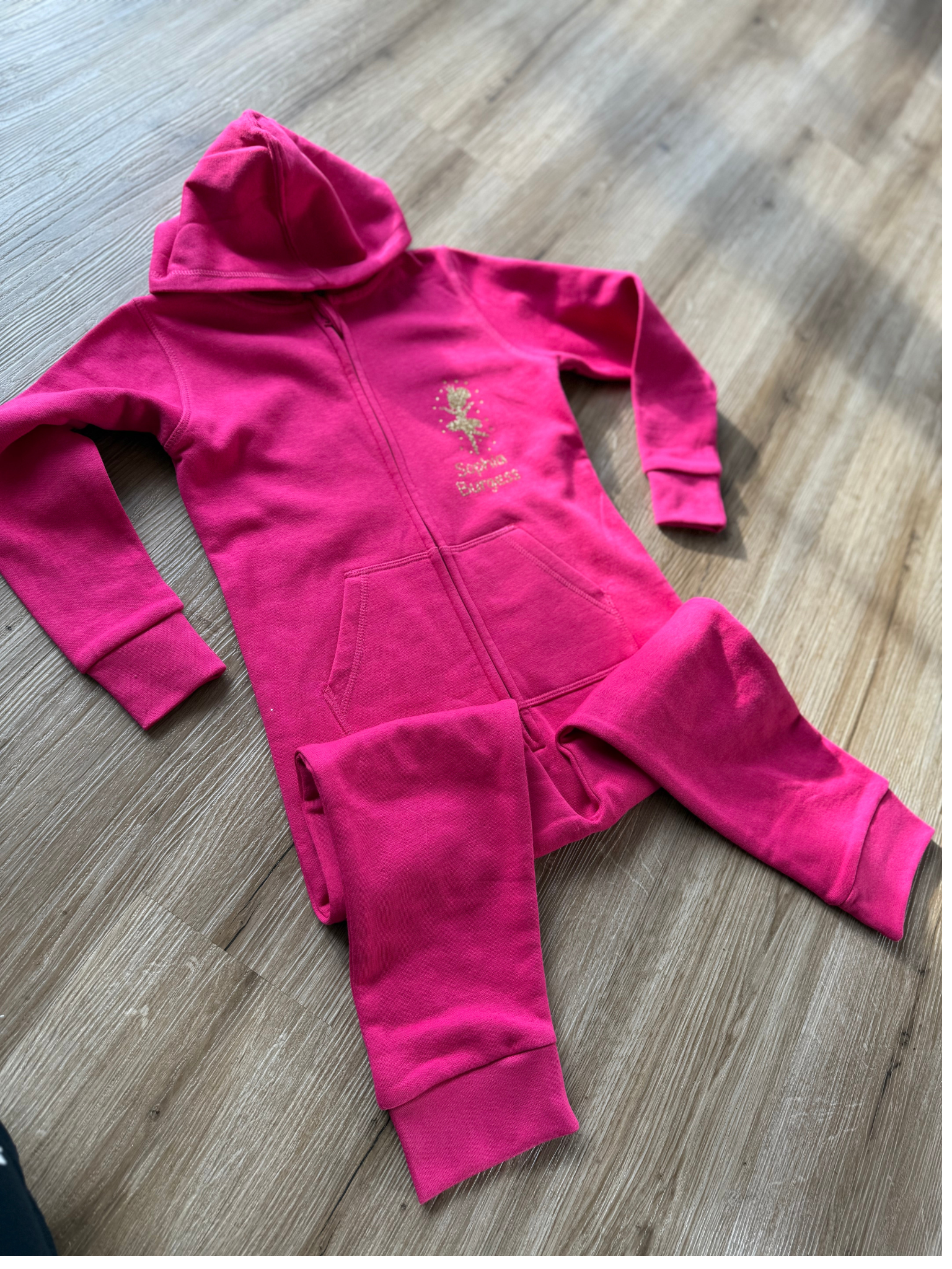 Personalised Ballerina Onesie Hot Pink