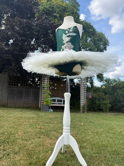 Ballerina Pancake Tutu Green & Ivory Age 6yrs