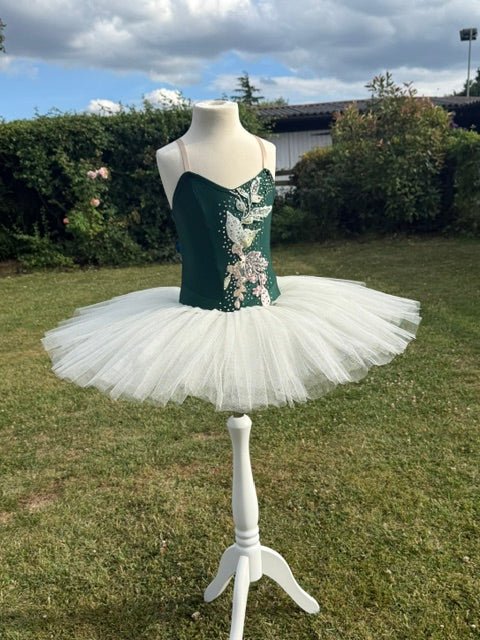 Ballerina Pancake Tutu Green & Ivory Age 6yrs - Bespoke By Sophia