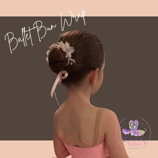 Ballet Bun Wrap Pink with White Flowers - Bespoke By Sophia