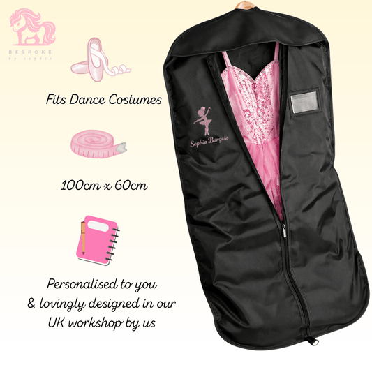 Personalised Dance Cotume Bag Pink ballerina design - Bespoke By Sophia