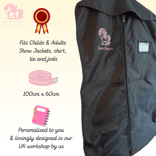Personalised Show Jacket Cover Pink Pony design - Bespoke By Sophia